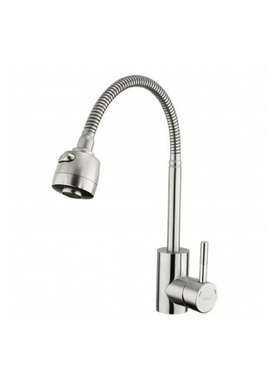 Смеситель для кухни гибкий излив нерж.10