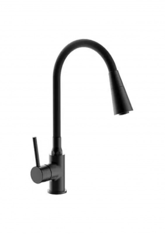Смеситель для кухни гибкий излив 35мм черный