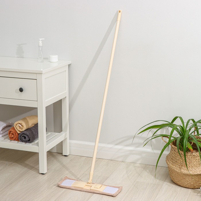 Швабра для мытья пола плоская, насадка микрофибра 42х12, см, 50гр металлическая ручка