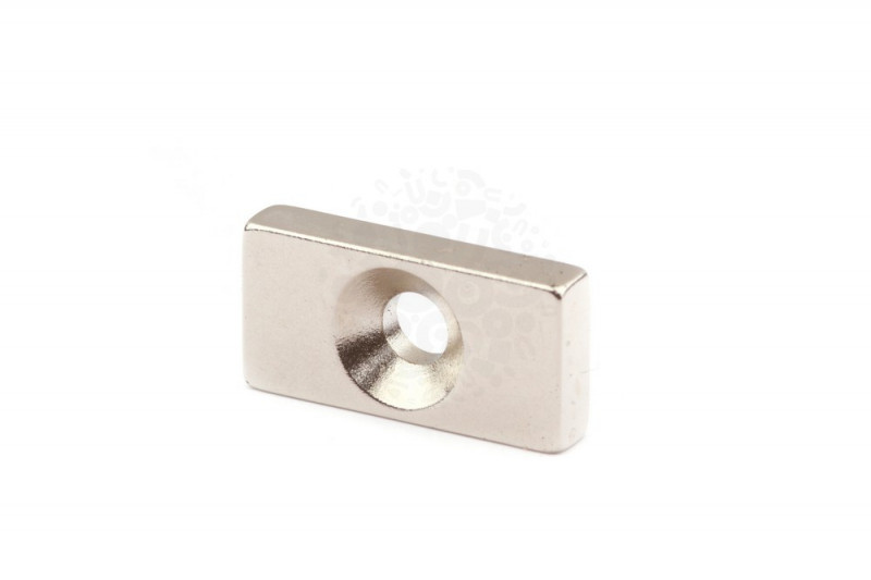 Магнит-прямоугольник неодимовый 12х12х3мм с зенковкой 3,5/6мм