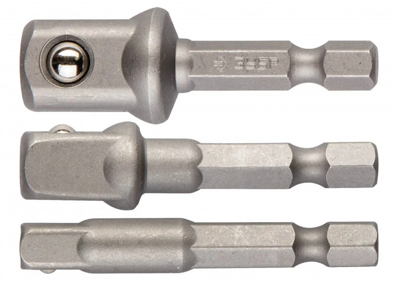 Набор адаптеров для торцевых головок 3шт ЗУБР