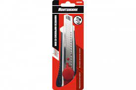Нож 18мм винтовой фиксатор обрезин смен лезвия ABS+TPR Монтажник 600505