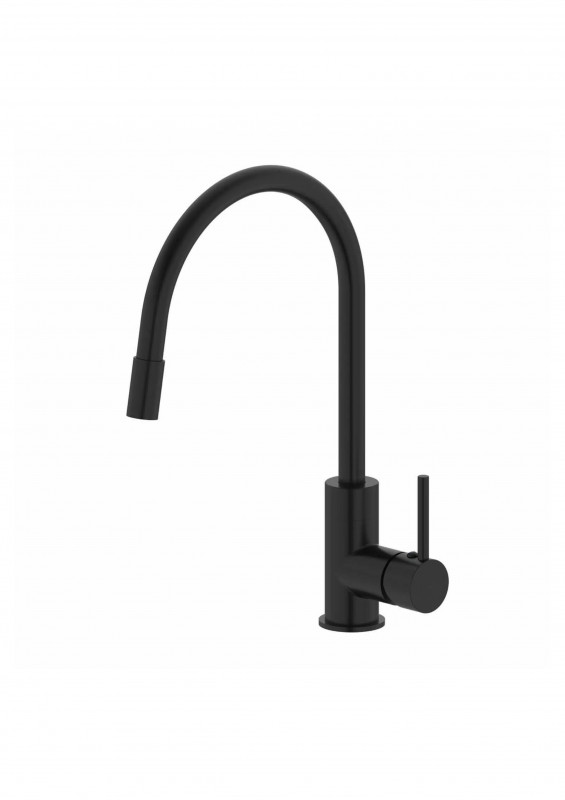 Смеситель для кухни гибкий излив черный 10