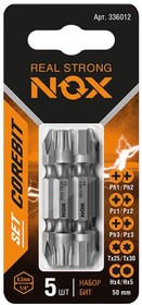 Набор бит Рh1xPh2 Pz1xPz2 Ph3xPz3 Tx25xT30 Hex4xHex5-50 COREBIT NOX